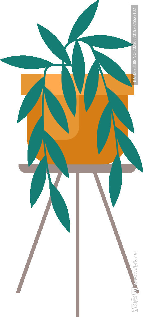 畫架上的綠植藝術擺件