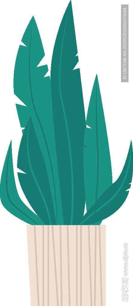 簡約綠植盆栽插畫