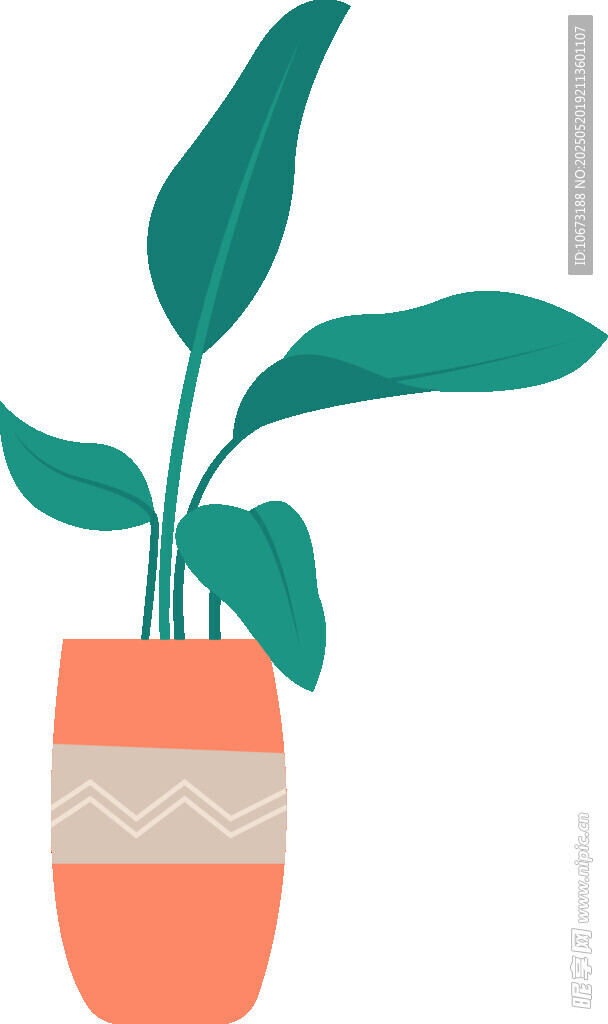 簡約盆栽插畫