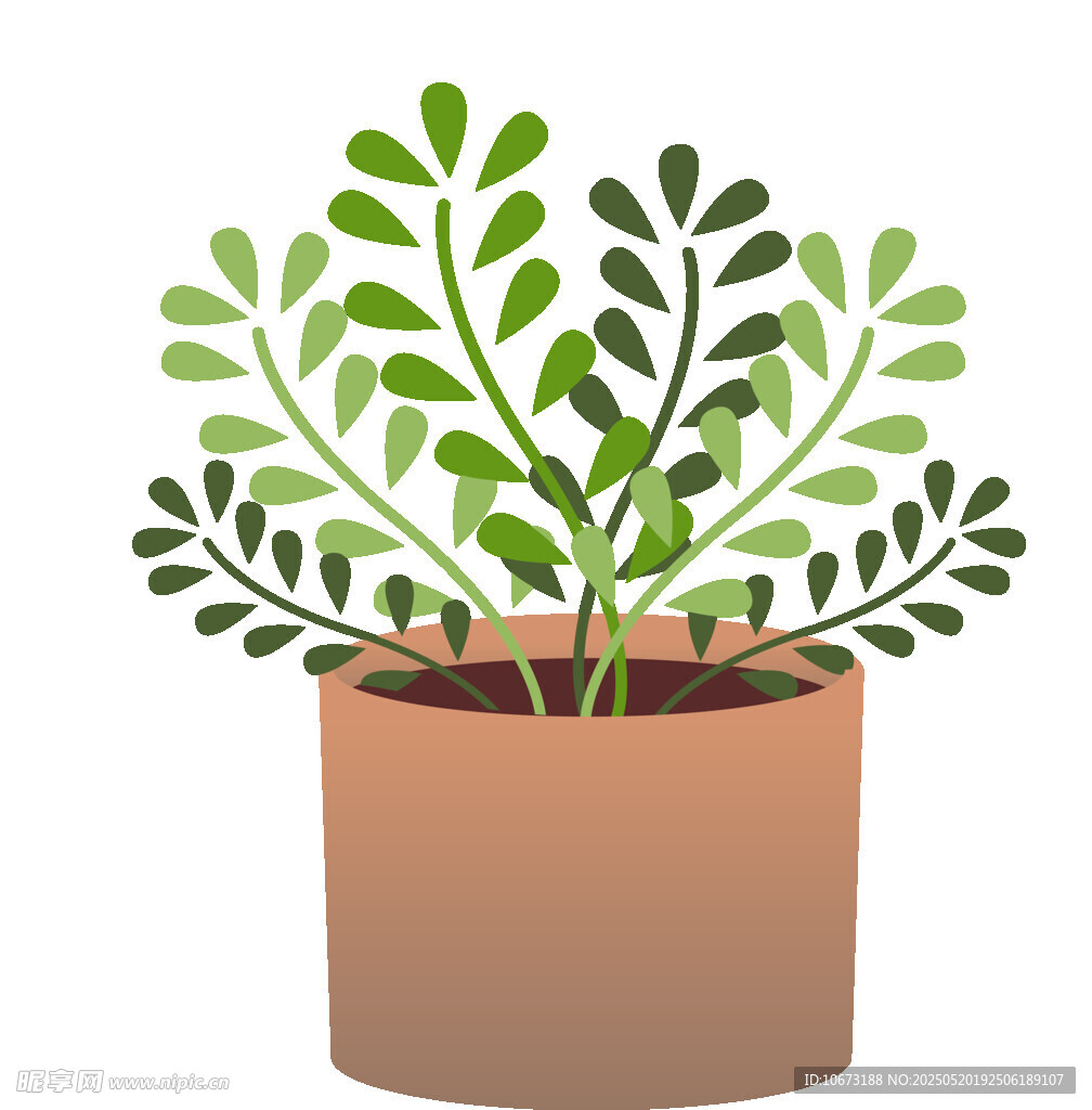 盆栽綠植插畫