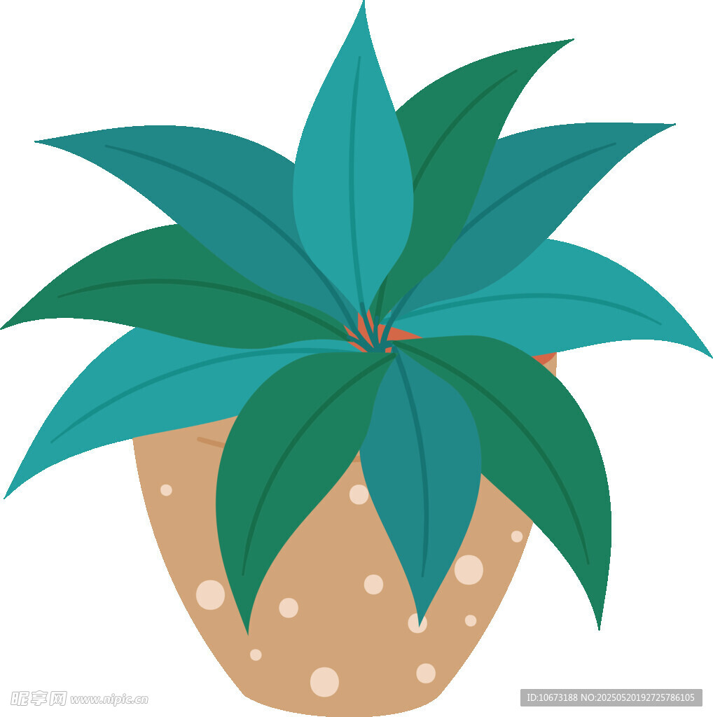 盆栽綠植插畫