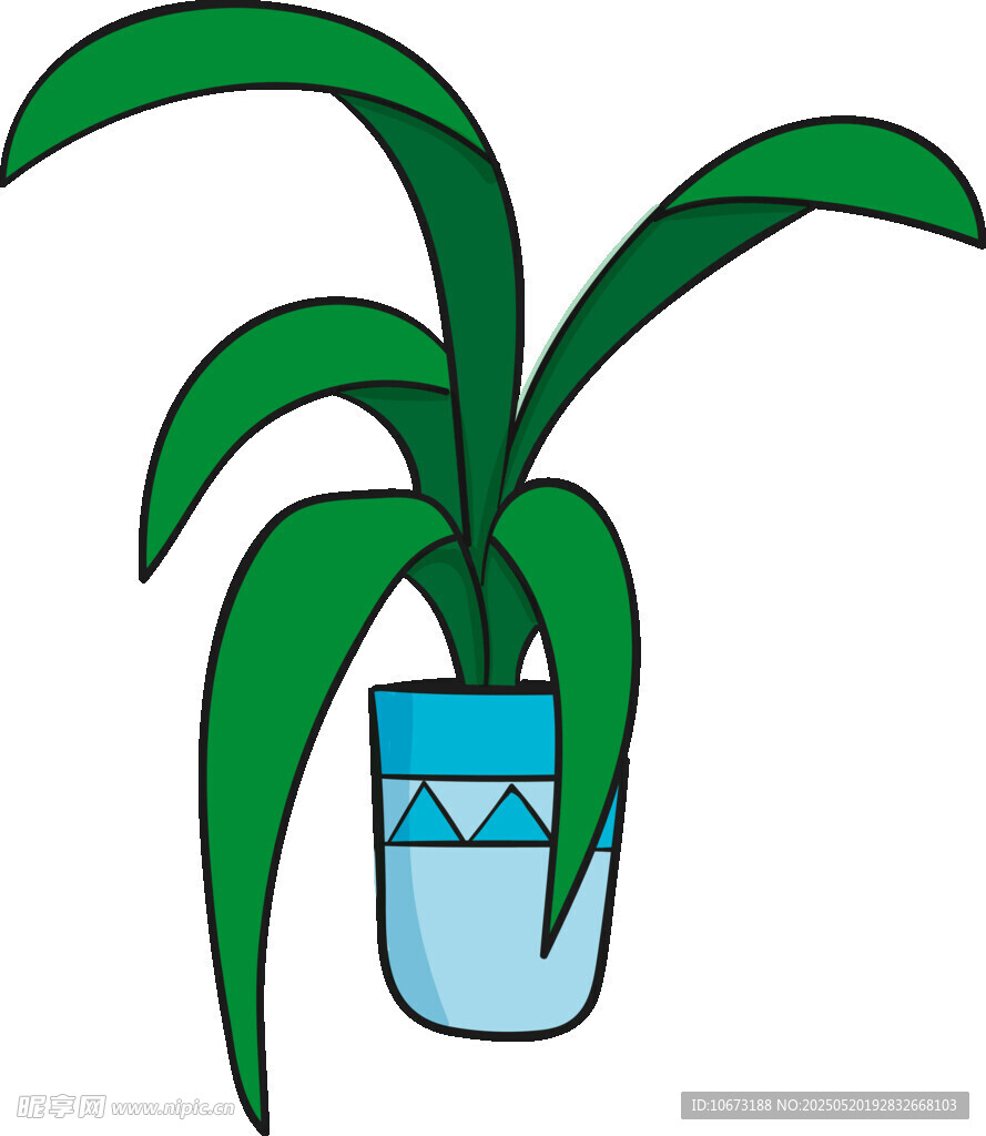 盆栽綠植插畫