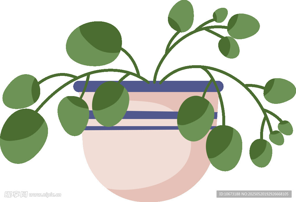盆栽綠植插畫