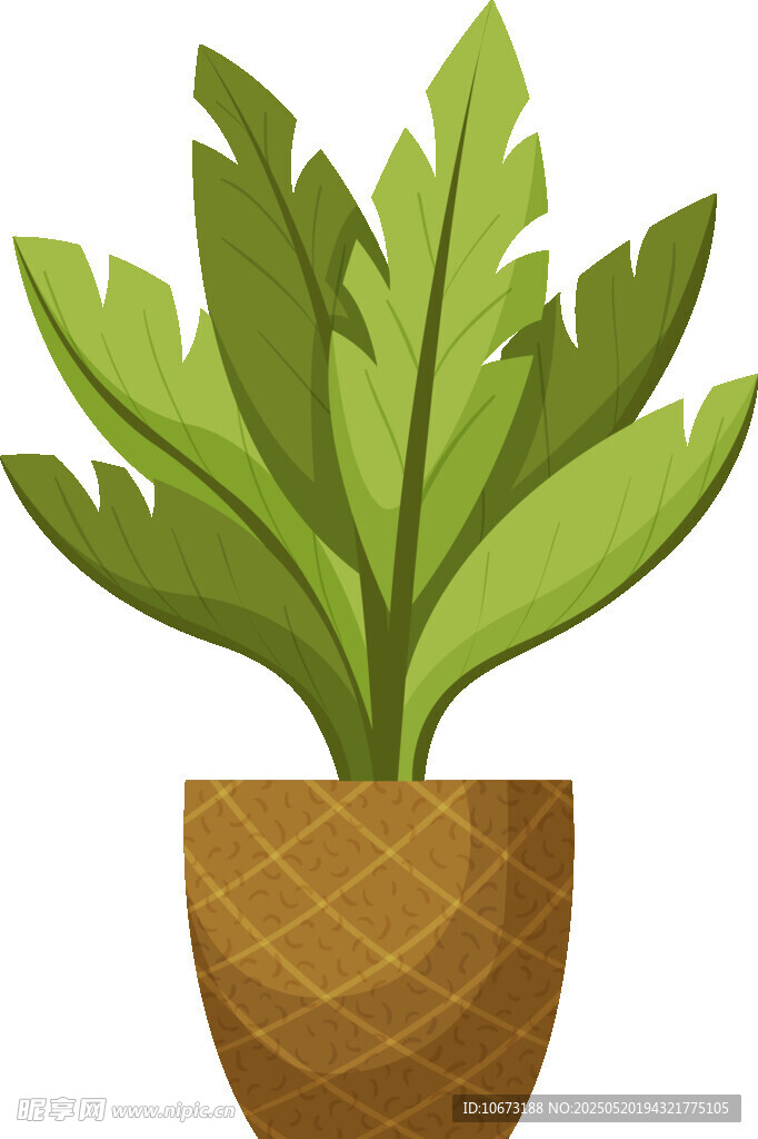 盆栽綠植插畫