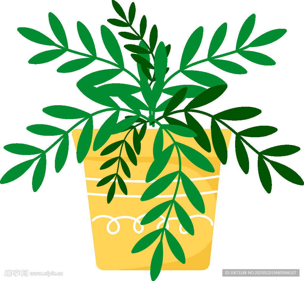 盆栽綠植插畫