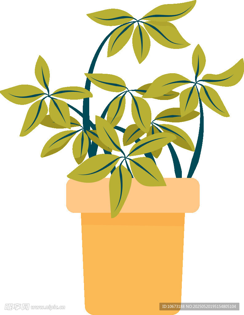 盆栽綠植插畫