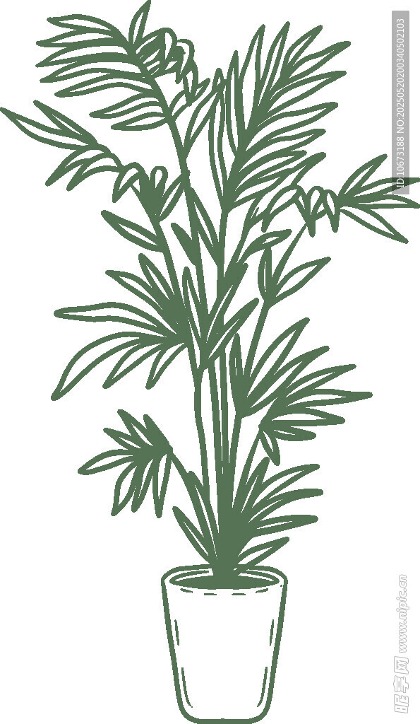盆栽綠植插畫