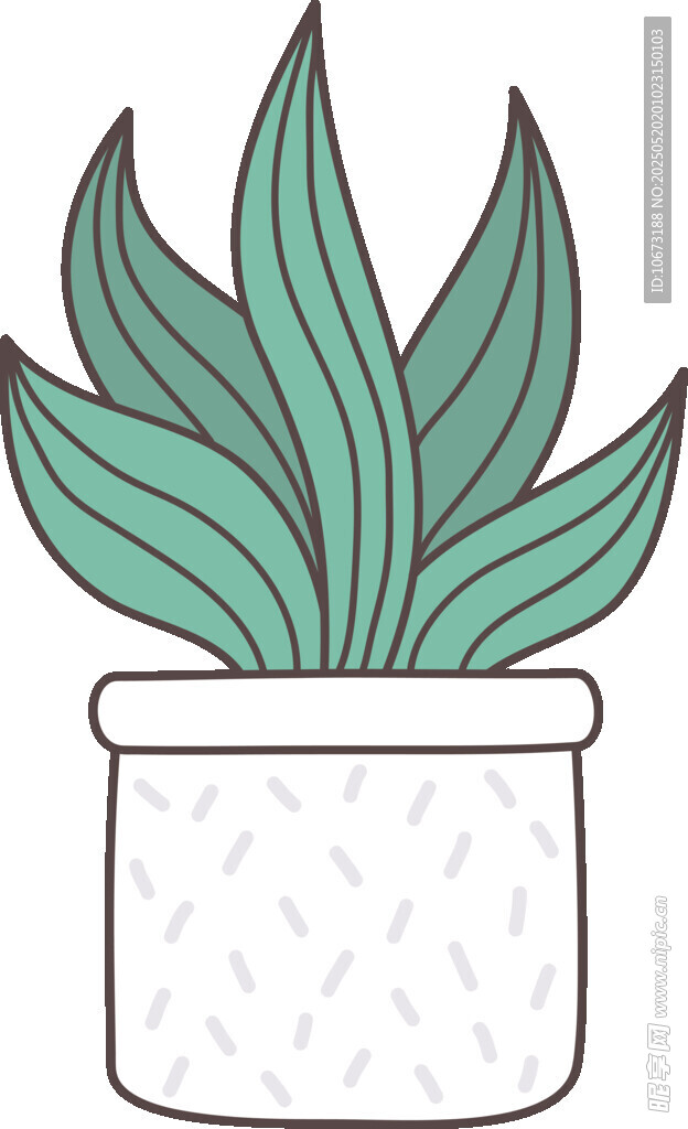 簡(jiǎn)約盆栽綠植插畫(huà)