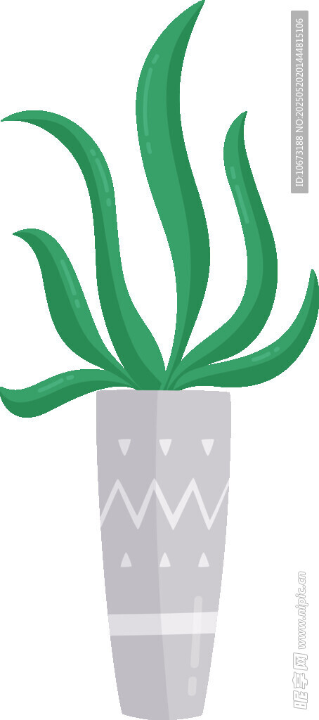 簡約綠植盆栽插畫