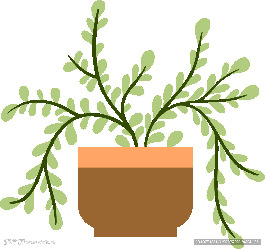 盆栽綠植插畫