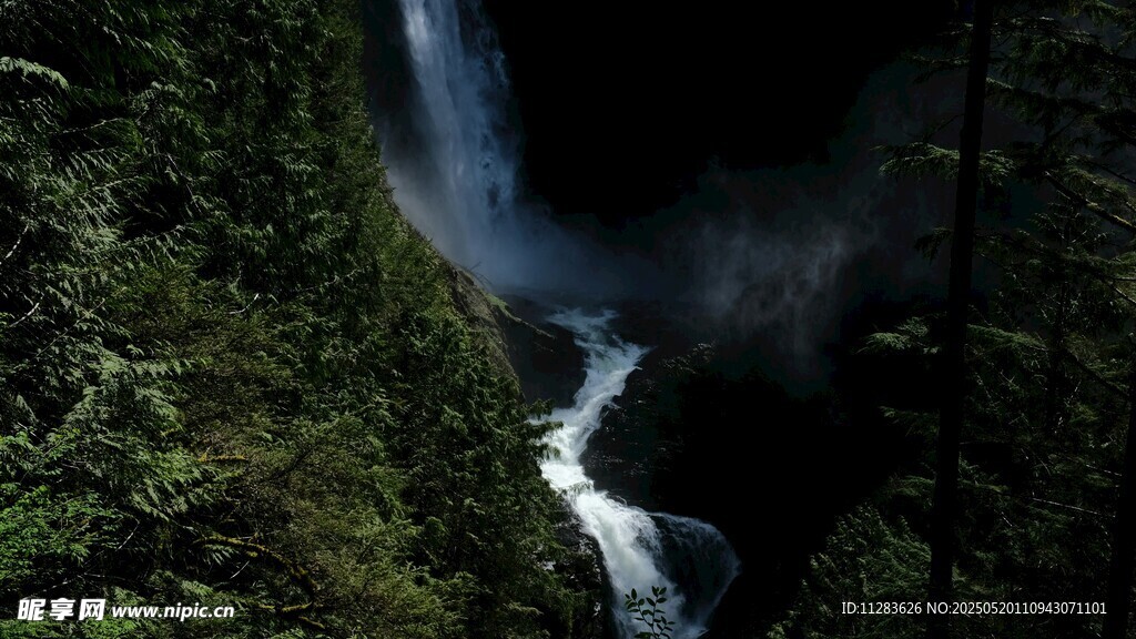 山間瀑布美景