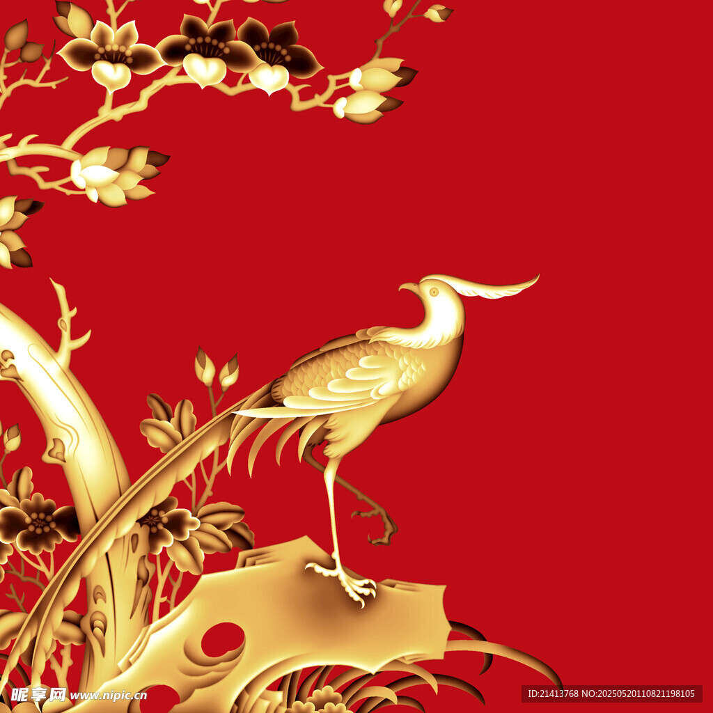 金鶴棲枝賀歲圖