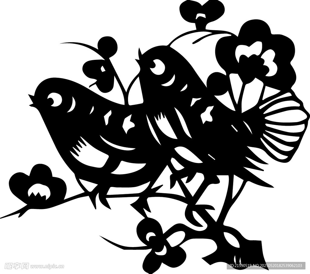 剪紙花鳥圖
