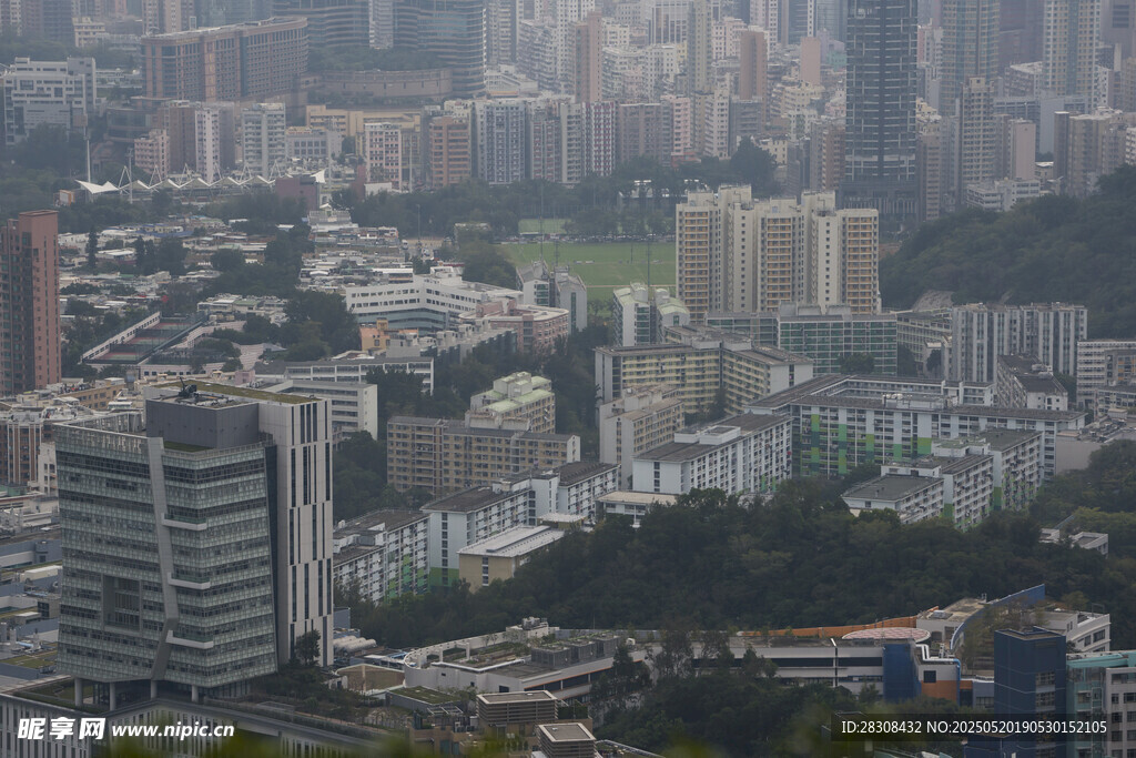 俯瞰城市建筑群景觀