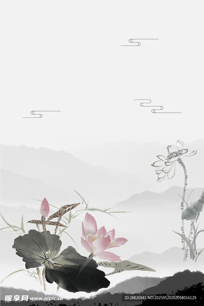 荷花裝飾畫