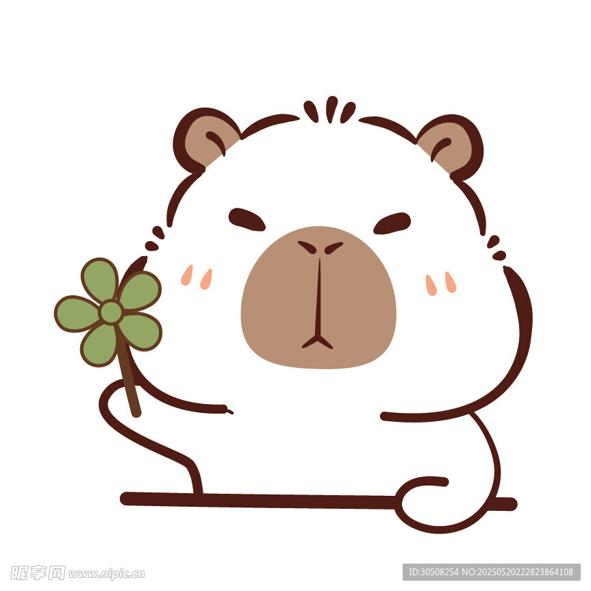 卡皮巴拉手持四葉草