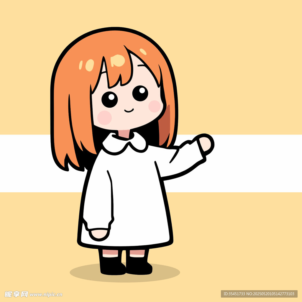 穿白衣的卡通女孩