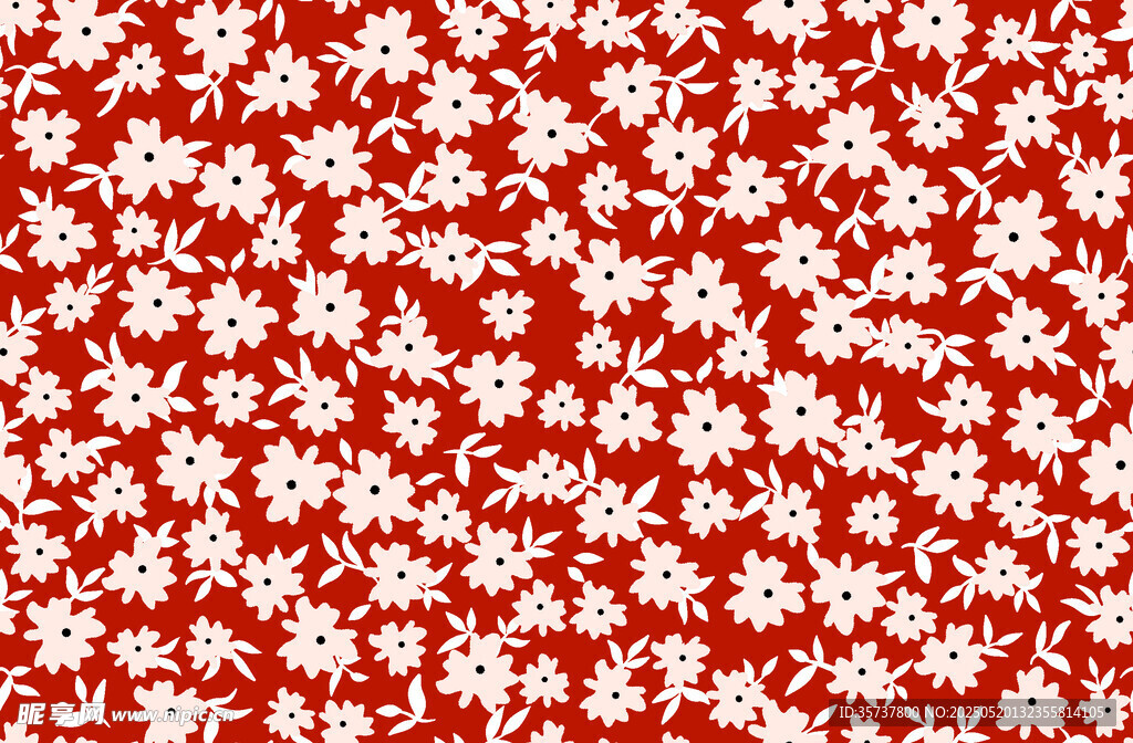 紅色碎花圖案背景紋理