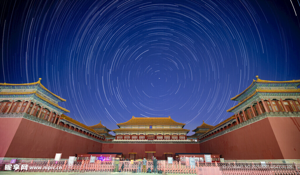 故宮夜空星軌壯麗景觀