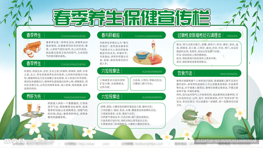 春季養(yǎng)生保健知識宣傳欄