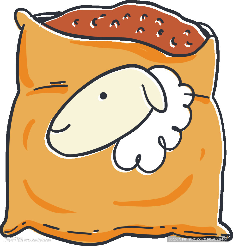 卡通羊頭圖案的飼料袋