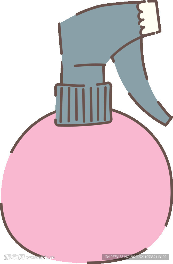 粉色噴霧瓶插畫