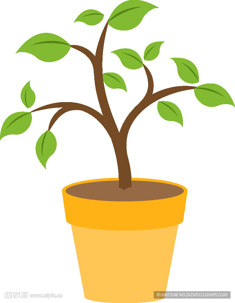 盆栽綠植插畫