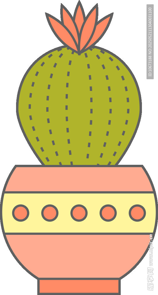 盆栽仙人掌插畫