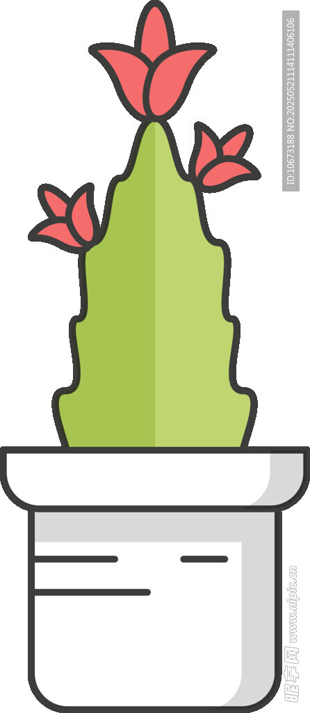 盆栽仙人掌插畫(huà)