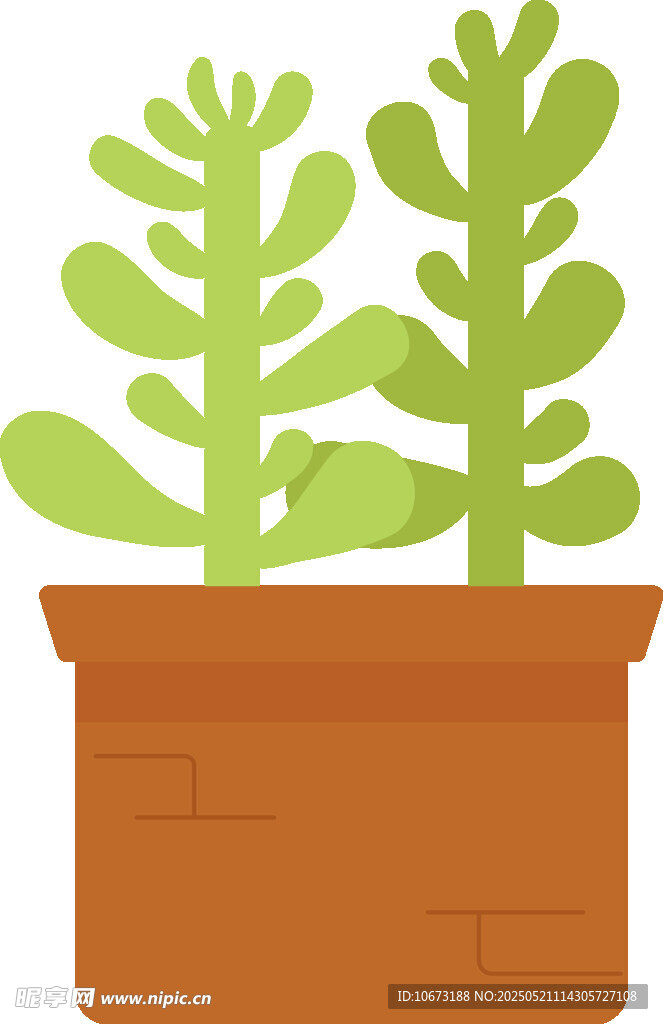 盆栽綠植插畫