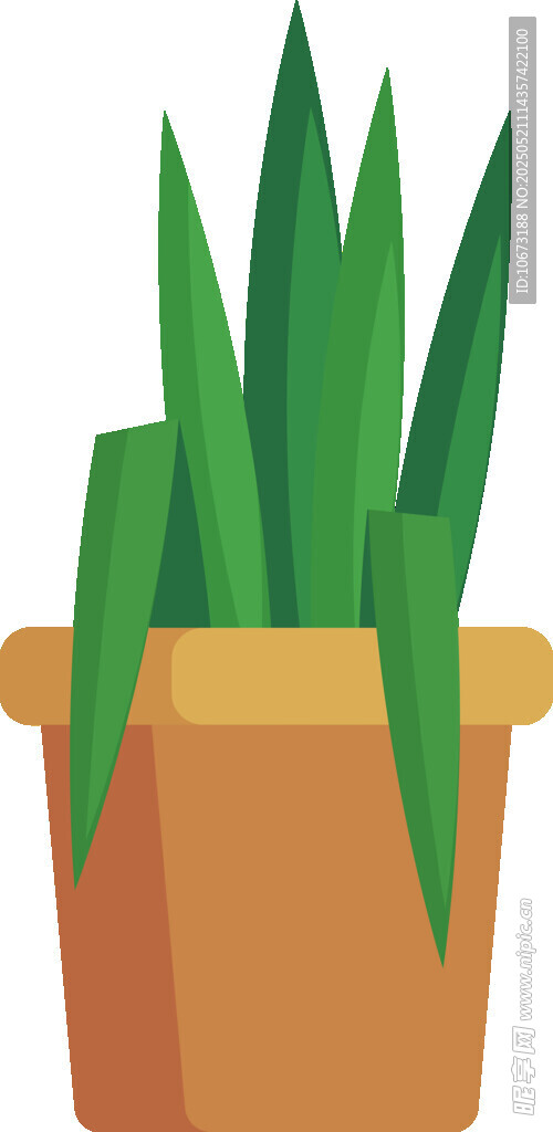 盆栽綠植插畫