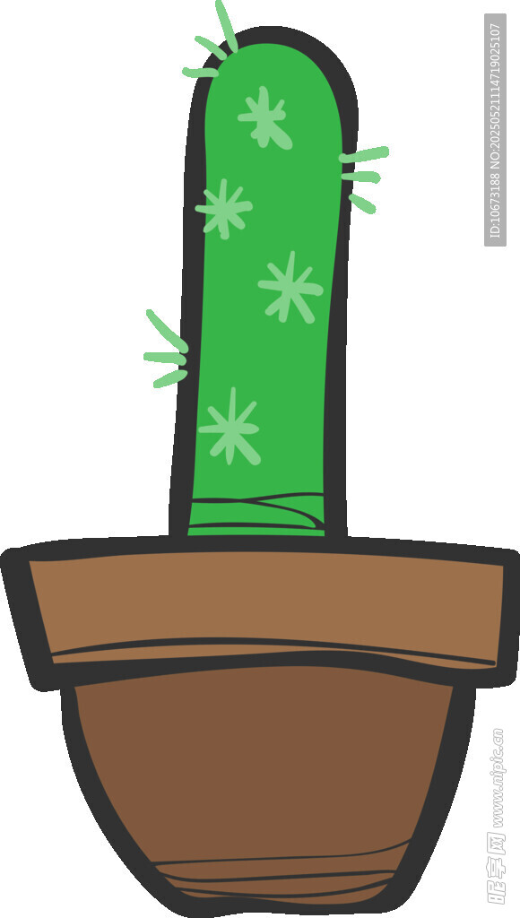 盆栽仙人掌插畫