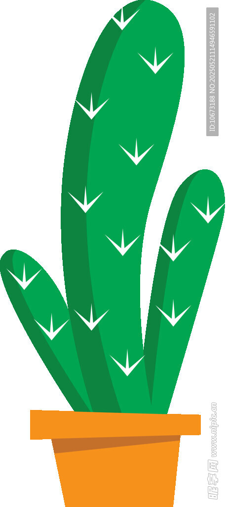 盆栽仙人掌插畫