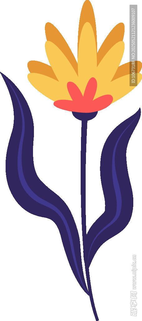 手繪黃色花朵插畫