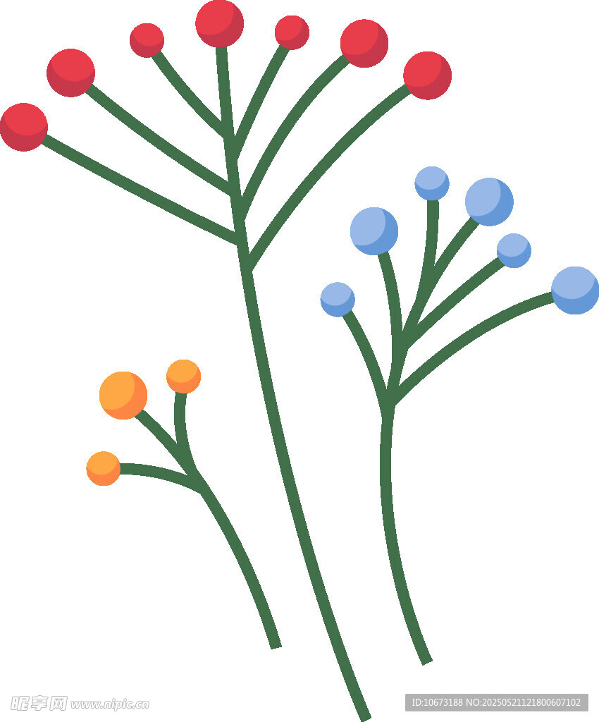 多彩花卉插畫