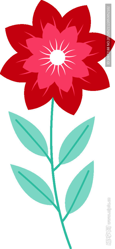 紅色花朵插畫