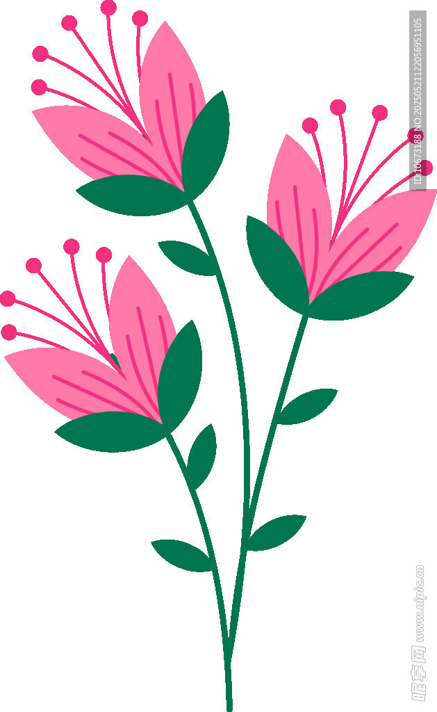 粉色花朵插畫