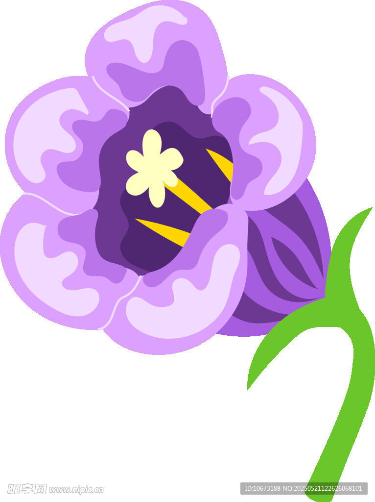 紫色花朵插畫