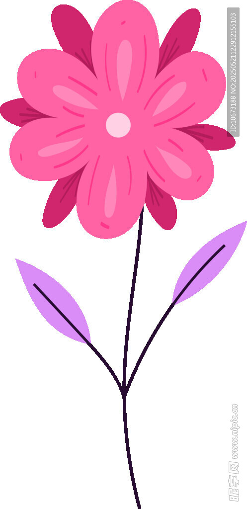 粉色花朵插畫