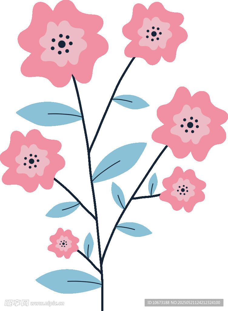 粉色花朵插畫
