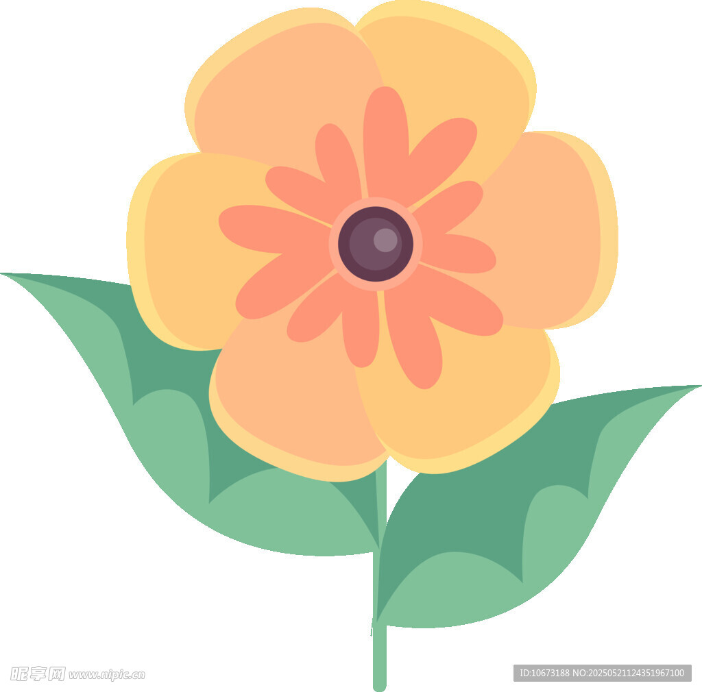 黃色花朵插畫