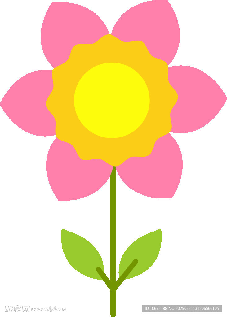 可愛粉色花朵插畫