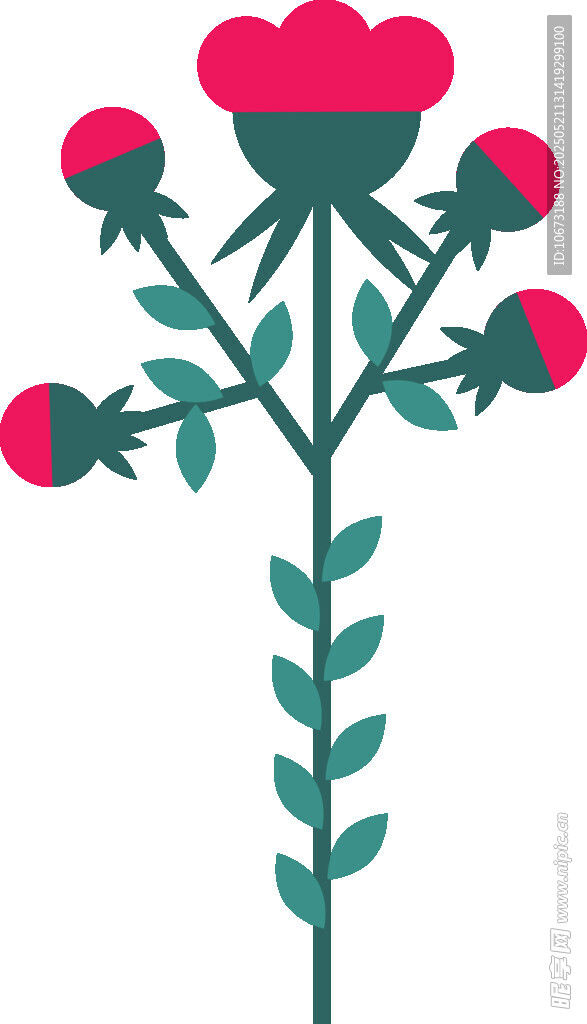 簡約花朵插畫圖案設計