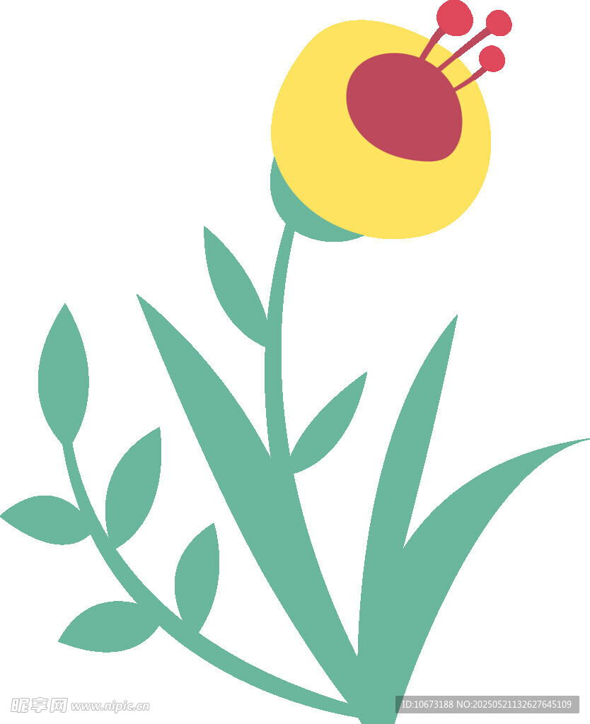黃色花朵插畫