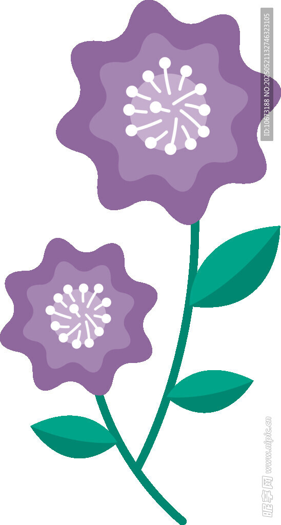 紫色花朵插畫
