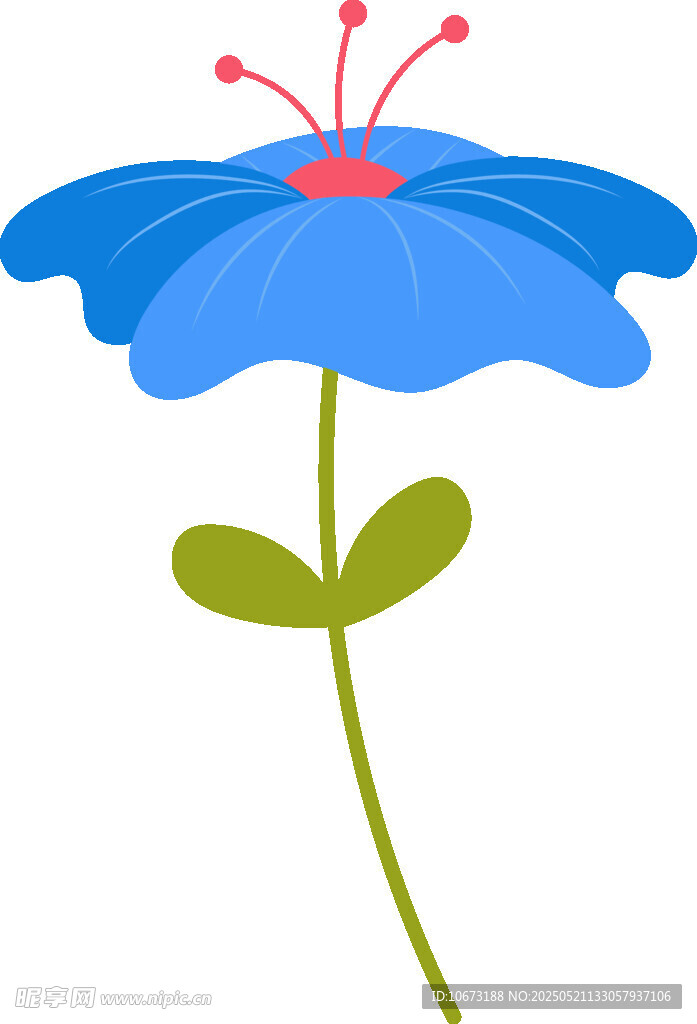 藍色花朵插畫