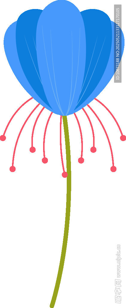 藍色花朵插畫