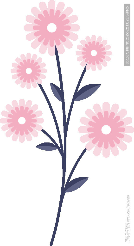 粉色花朵插畫