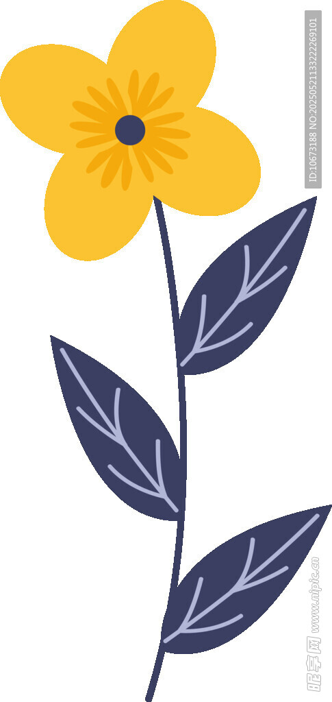 黃色花朵插畫