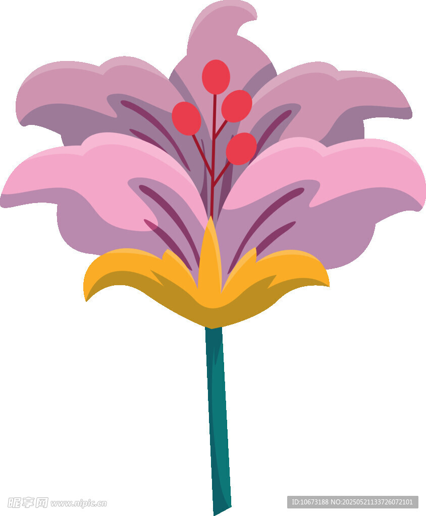 粉色花朵插畫